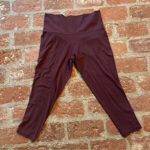 Athleta Spiced Cabernet SALUTATION STASH HIGH RISE 7/8 LEGGING Size 1X pockets